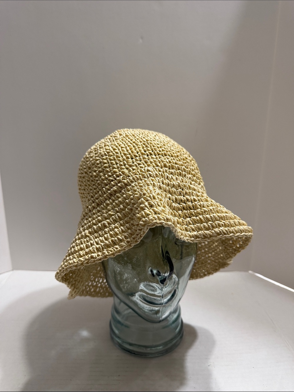 Woven Straw Bucket Hat - Yellow